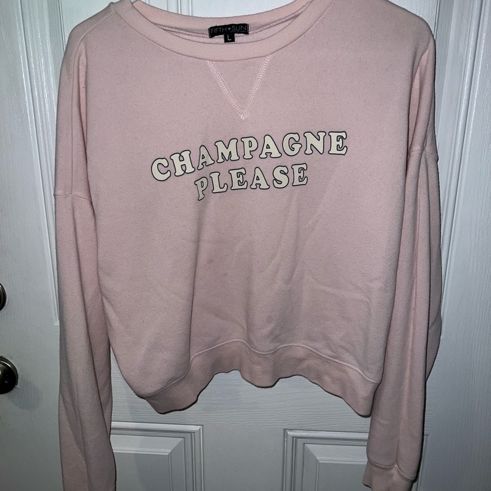 Champagne 🍾 please cropped sweatshirt